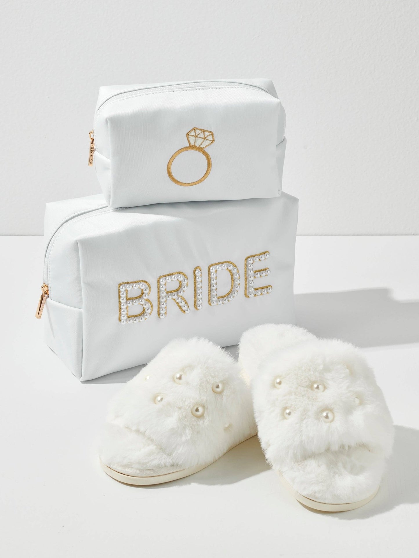 BLING RING SMALL ZIP POUCH, WHITE - Bria Blair Creative