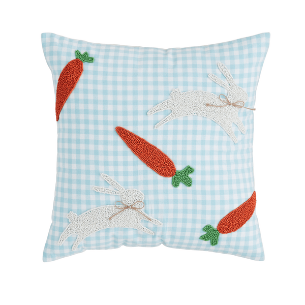 Bunny & Carrot Beaded Pillow - Bria Blair Creative