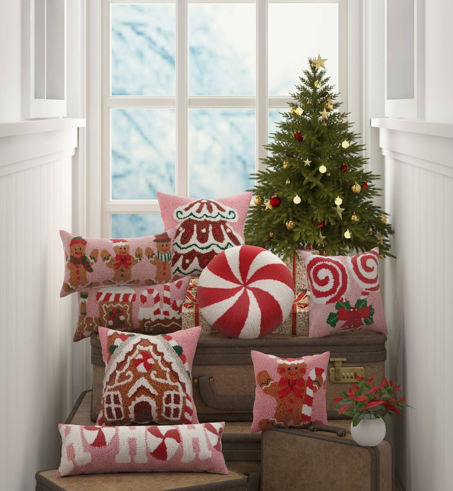 Candycane Hohoho Hook Pillow - Bria Blair Creative