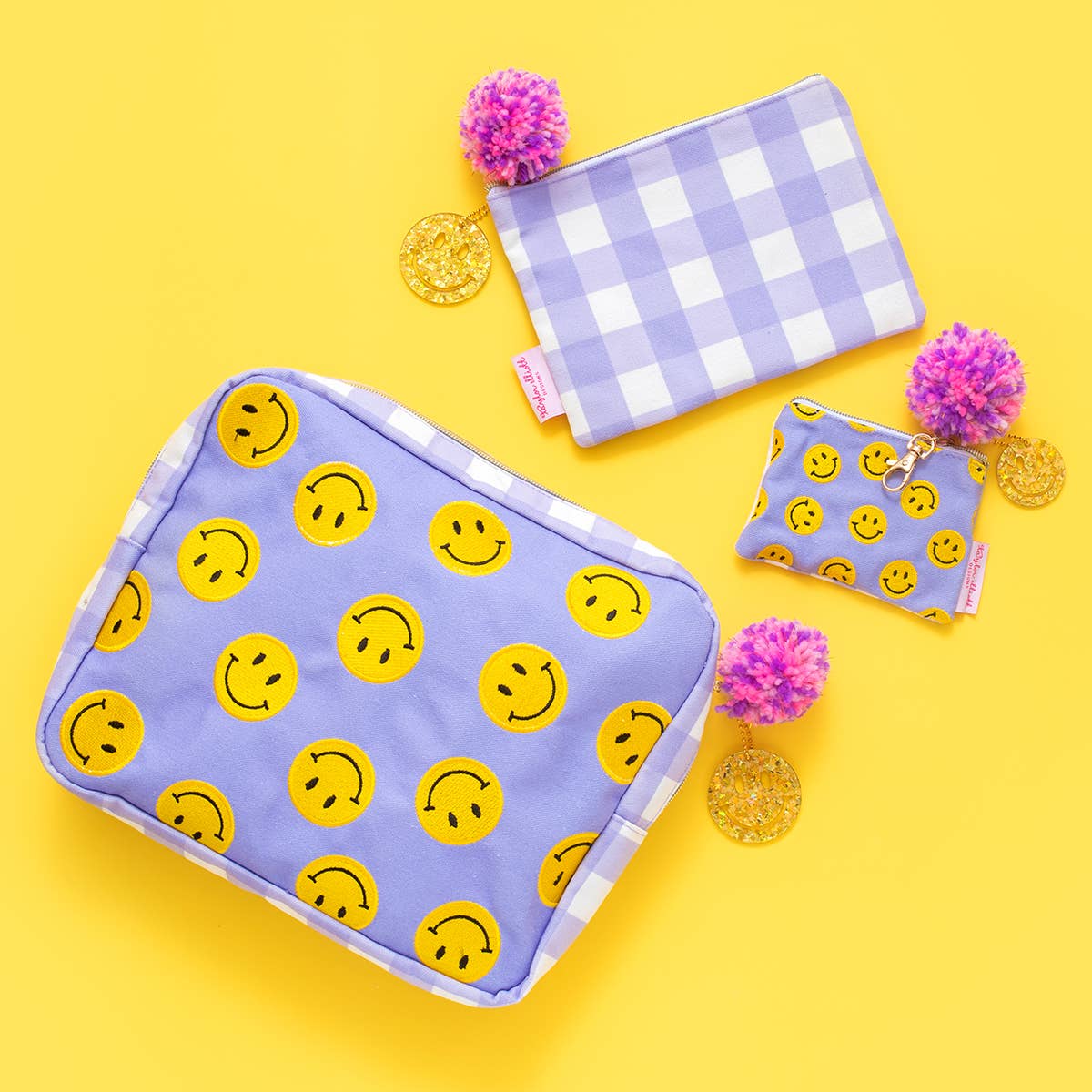 Card Holder Keychain Pouch - Smiley - Mini - Bria Blair Creative