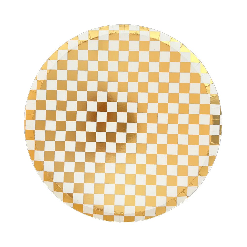 Check It! Gold Clash Dinner Plates - Bria Blair Creative