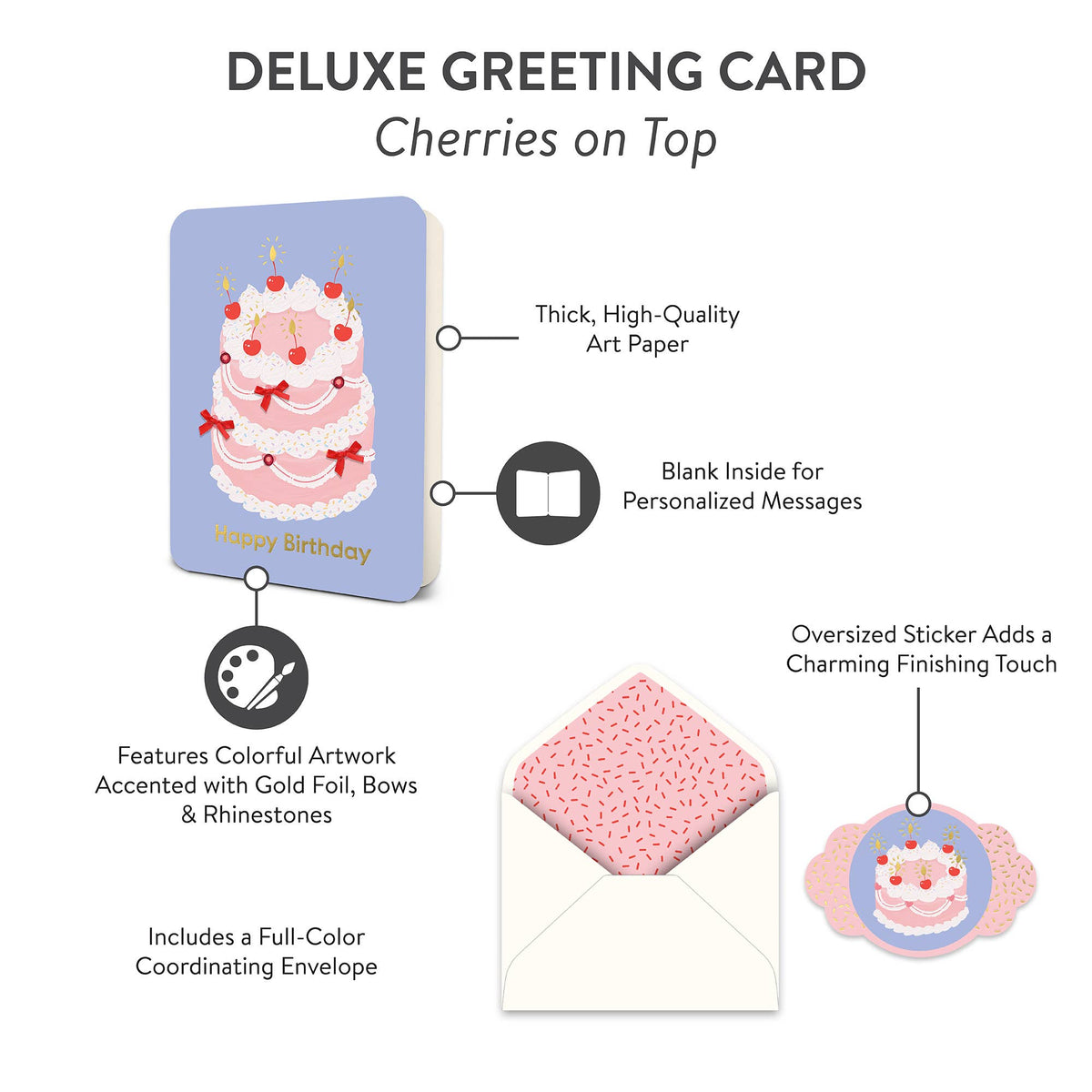 Cherries on Top Deluxe Greeting Card - Bria Blair Creative