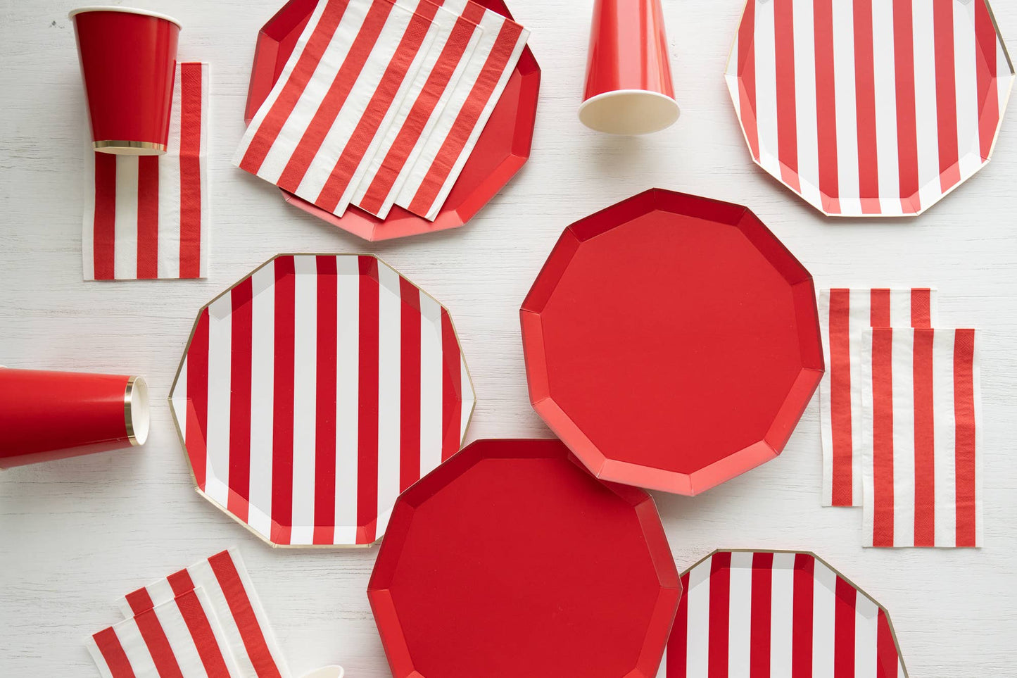 CHERRY RED CABANA STRIPE GUEST TOWELS - Bria Blair Creative