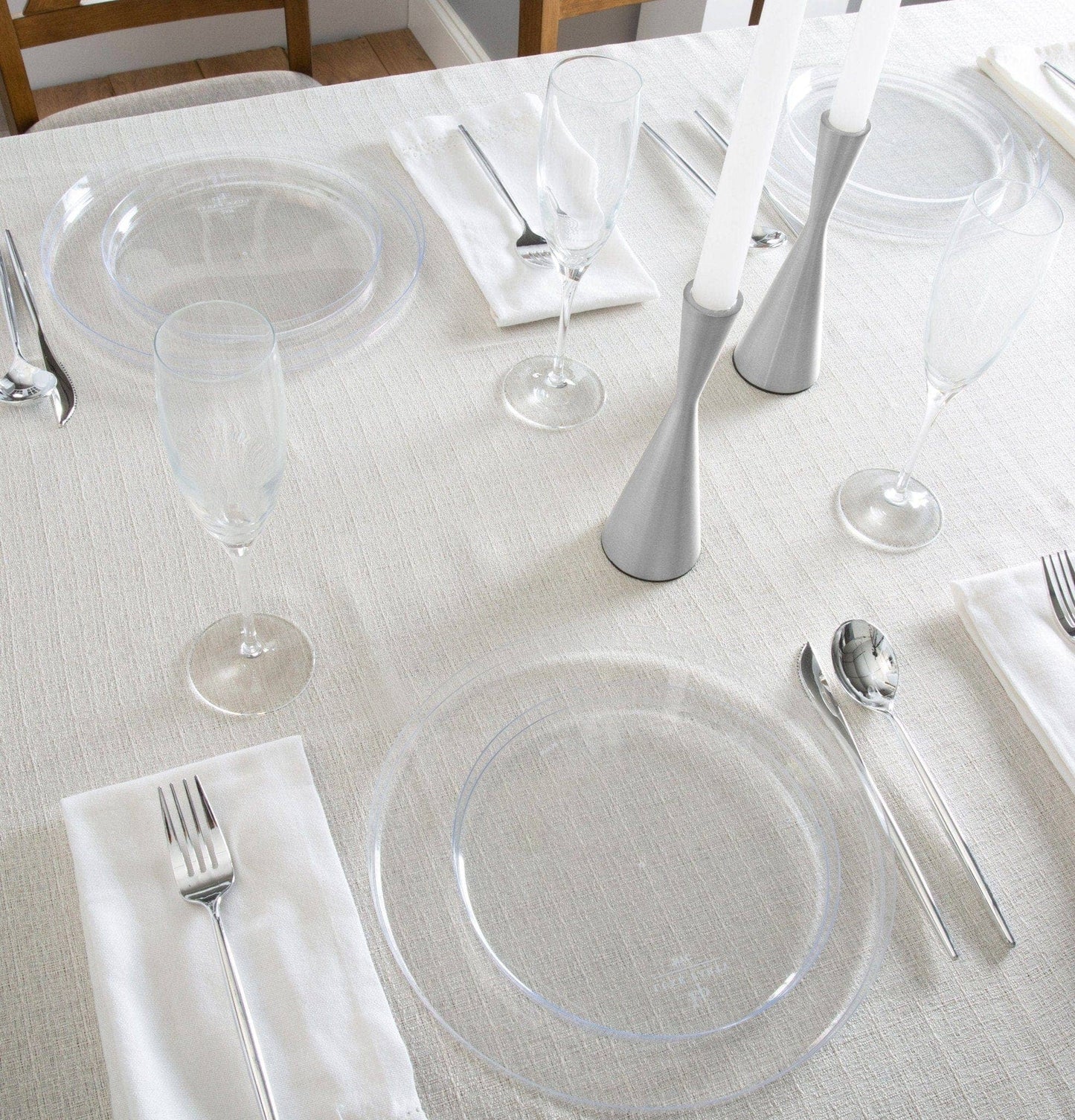 Chic Round Silver Forks | 20 Pieces - Bria Blair Creative