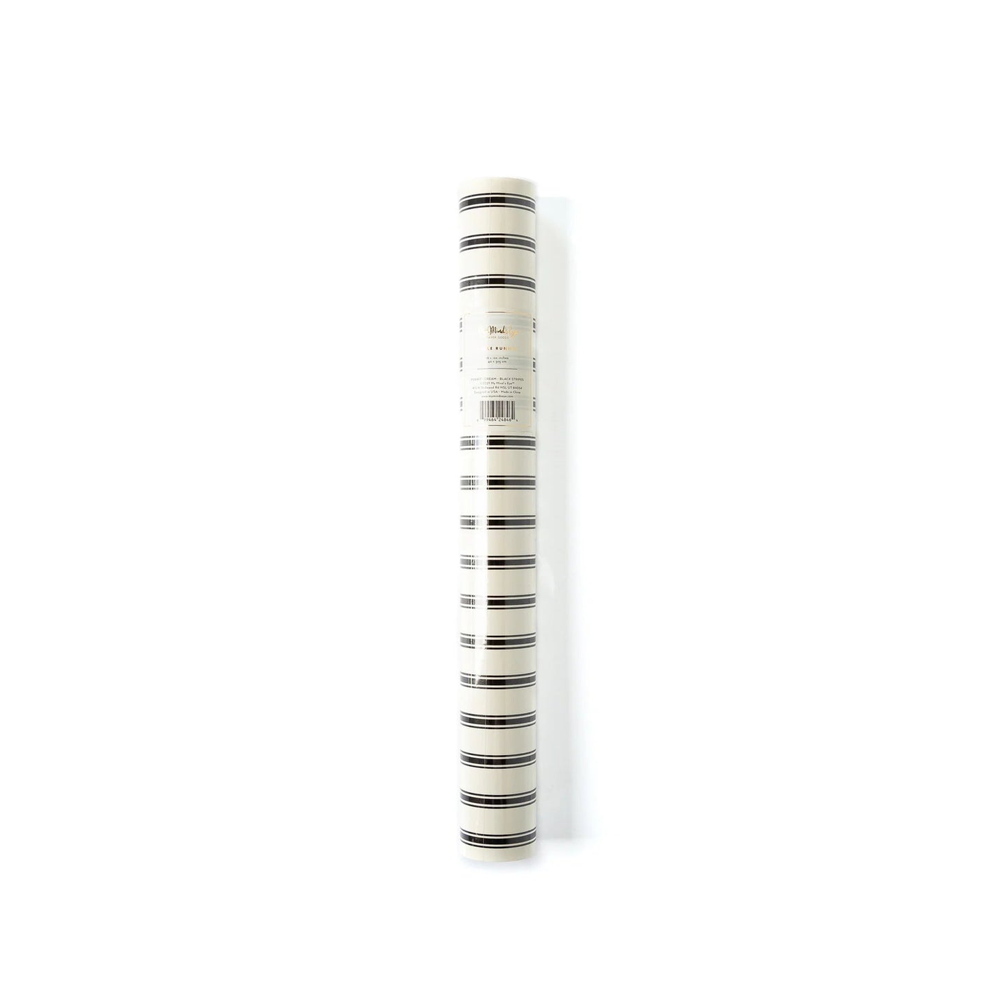Cream with Black Stripe Paper Table Runner - Bria Blair Creative