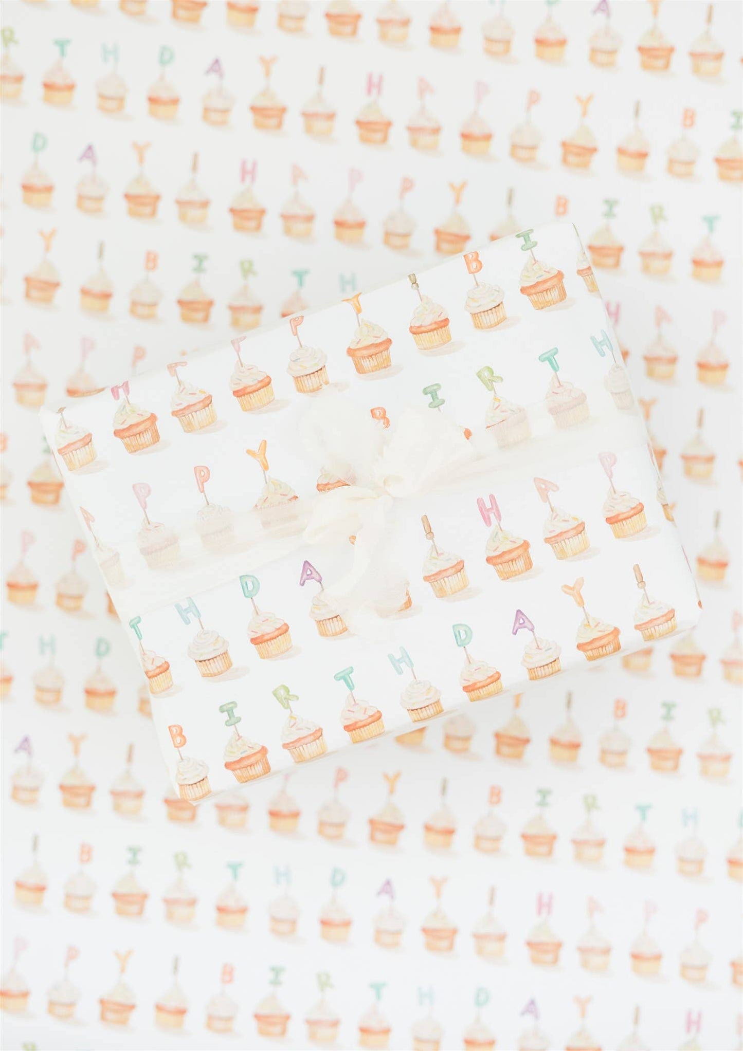 Cupcake Happy Birthday Gift Wrap Sheet - Bria Blair Creative