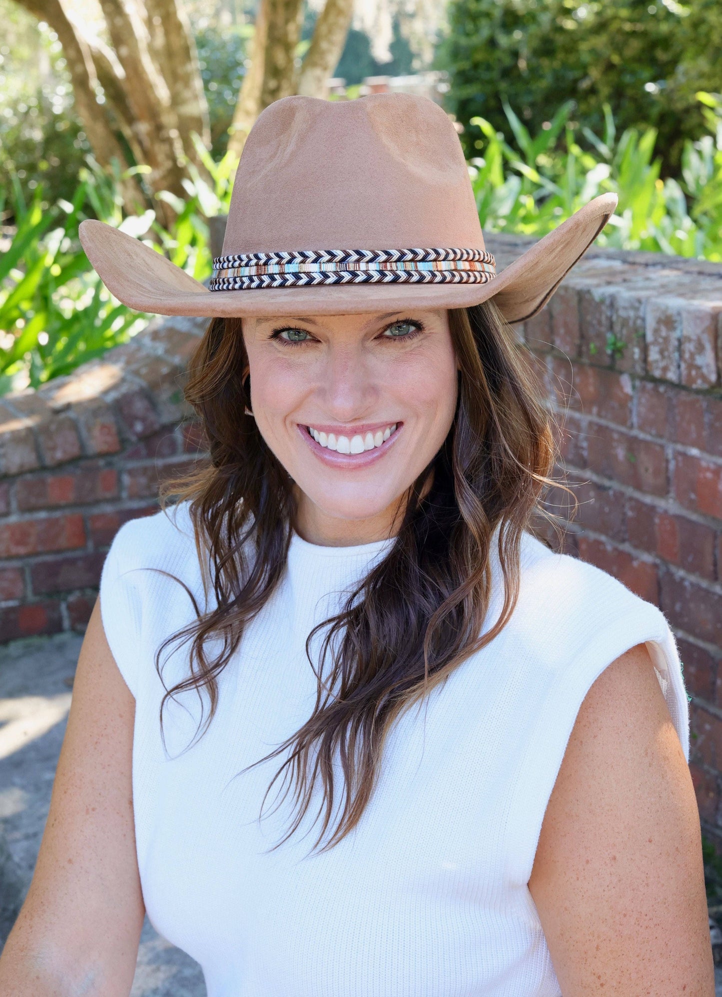 Rooney Suede Feel Hat with Band BROWN: Default