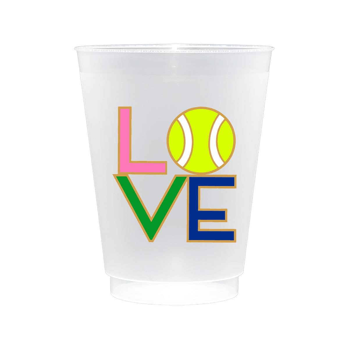 Preppy Tennis Shatterproof Frost Flex Plastic Cups