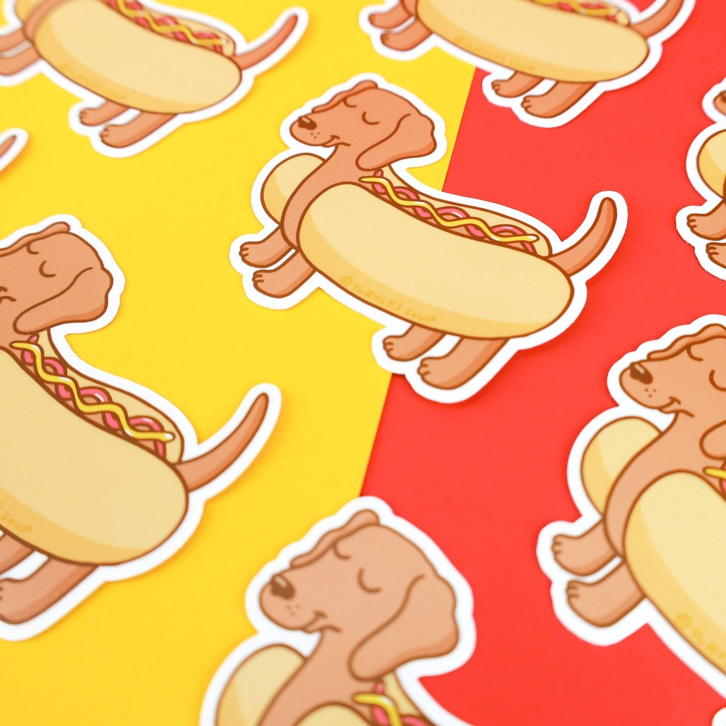 Dachshund Hot Dog Funny Puppy Laptop Decal Vinyl Sticker - Bria Blair Creative