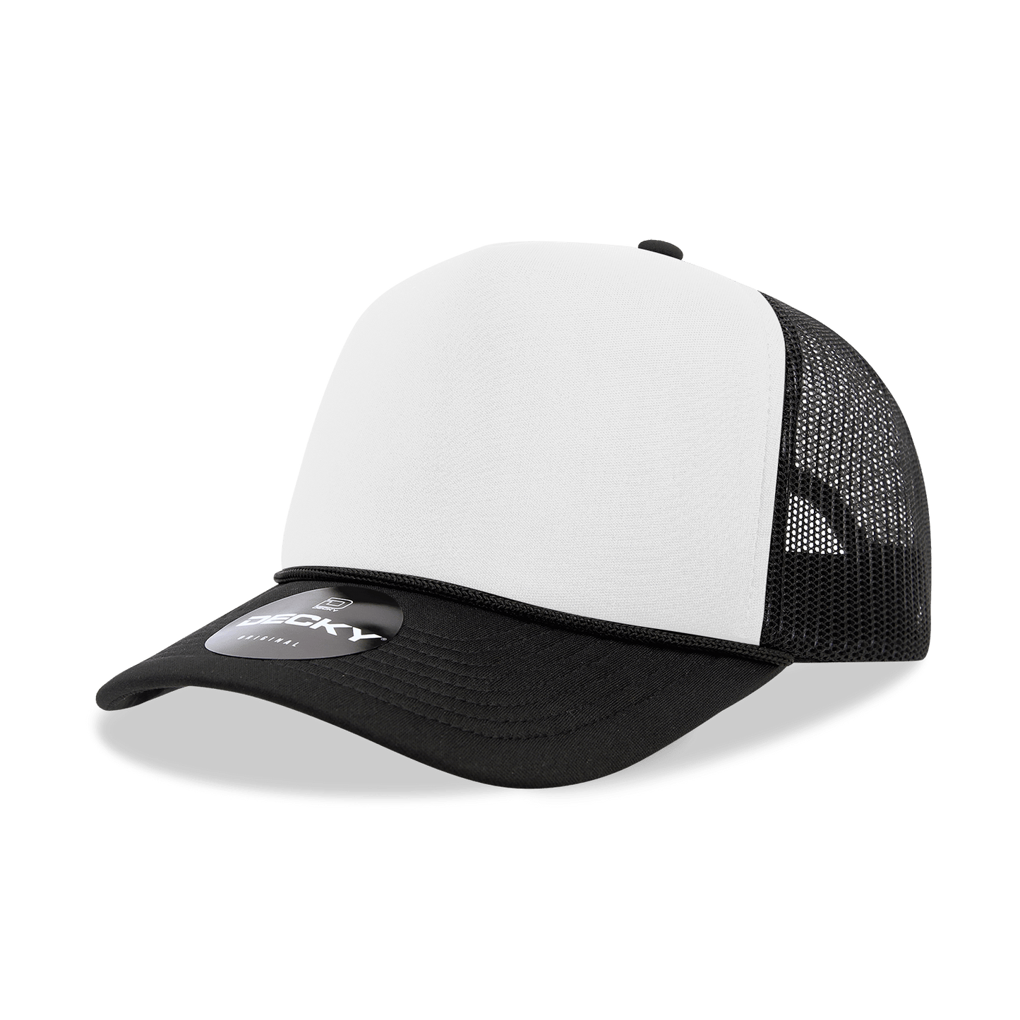 Decky 6025 - Mid Profile, 5 Panel Foam Trucker Hat - 6025: White - Bria Blair Creative