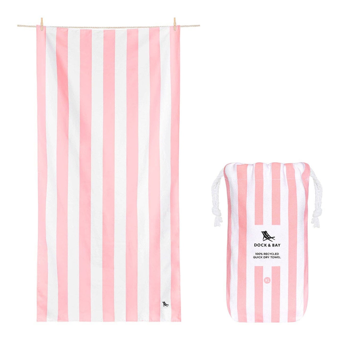Dock & Bay Quick Dry Towels - Cabana - Malibu Pink: Large (63x35") - Bria Blair Creative