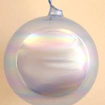 150mm Pear Glass Ball - Periwinkle Ivory