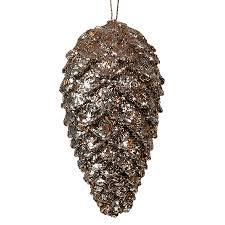 11" Gold Glittered Shatterproof Pinecone Ornament