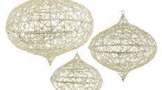 Champagne Glitter Hanging Wire Onion - Small