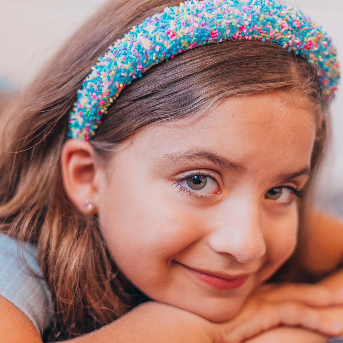 Padded Sprinkles Headband: Light Blue