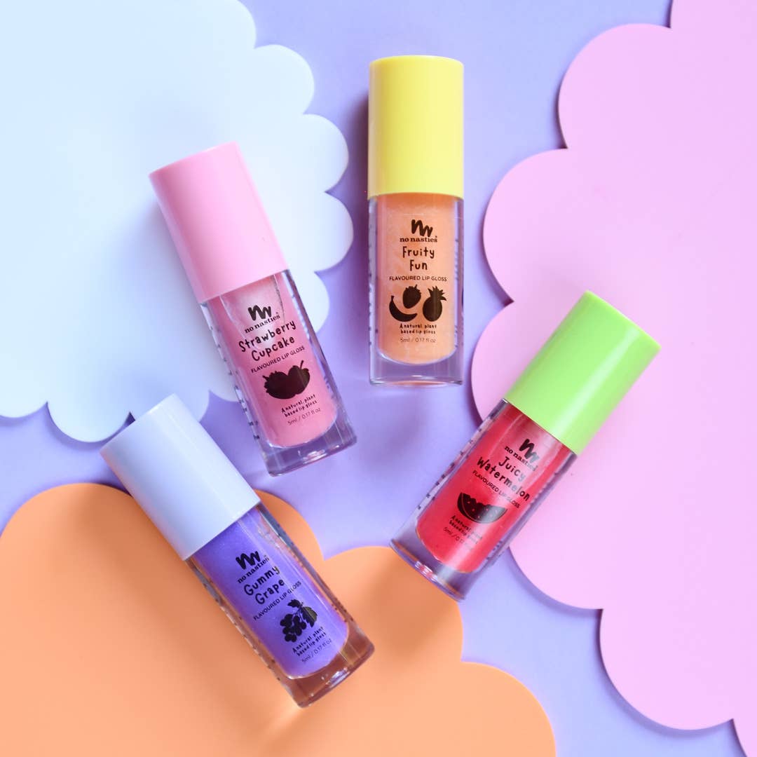 Natural Kids Lip Gloss Wands - Multiple Flavours available: Juicy Watermelon - Watermelon Coloured