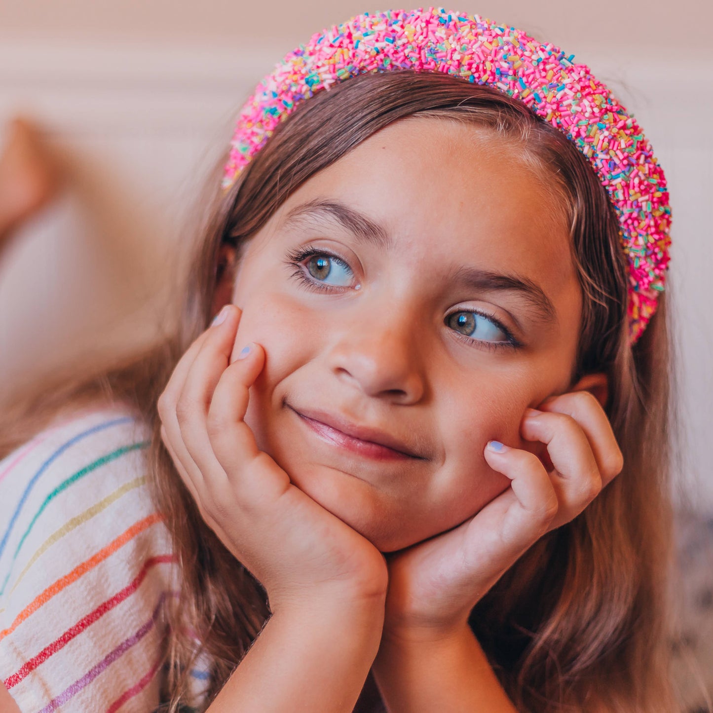 Padded Sprinkles Headband: Light Blue
