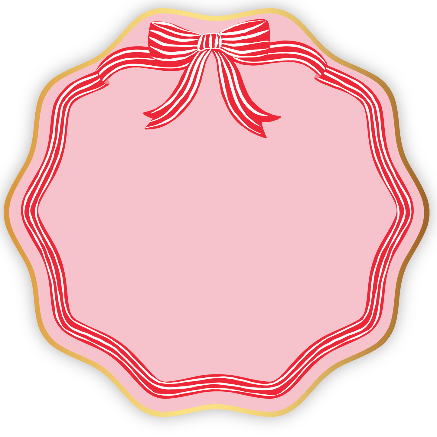 ELEGANT PINK PEPPERMINT BOW DINNER PLATES - Bria Blair Creative