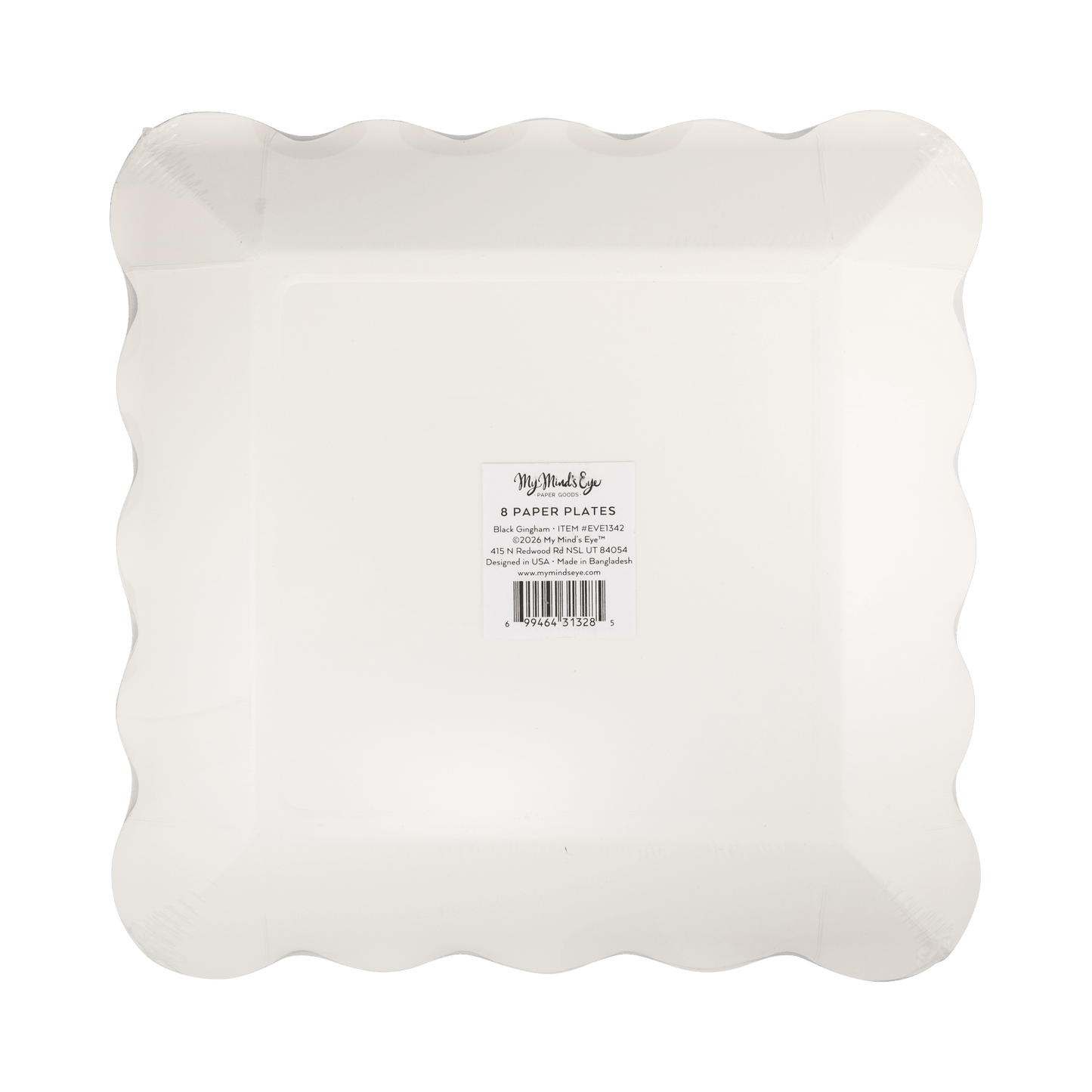 EVE1342 - Black Gingham 10" Plate - Bria Blair Creative