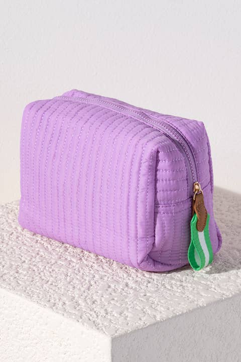 Ezra Large Boxy Cosmetic Pouch SALE: Pink - Bria Blair Creative