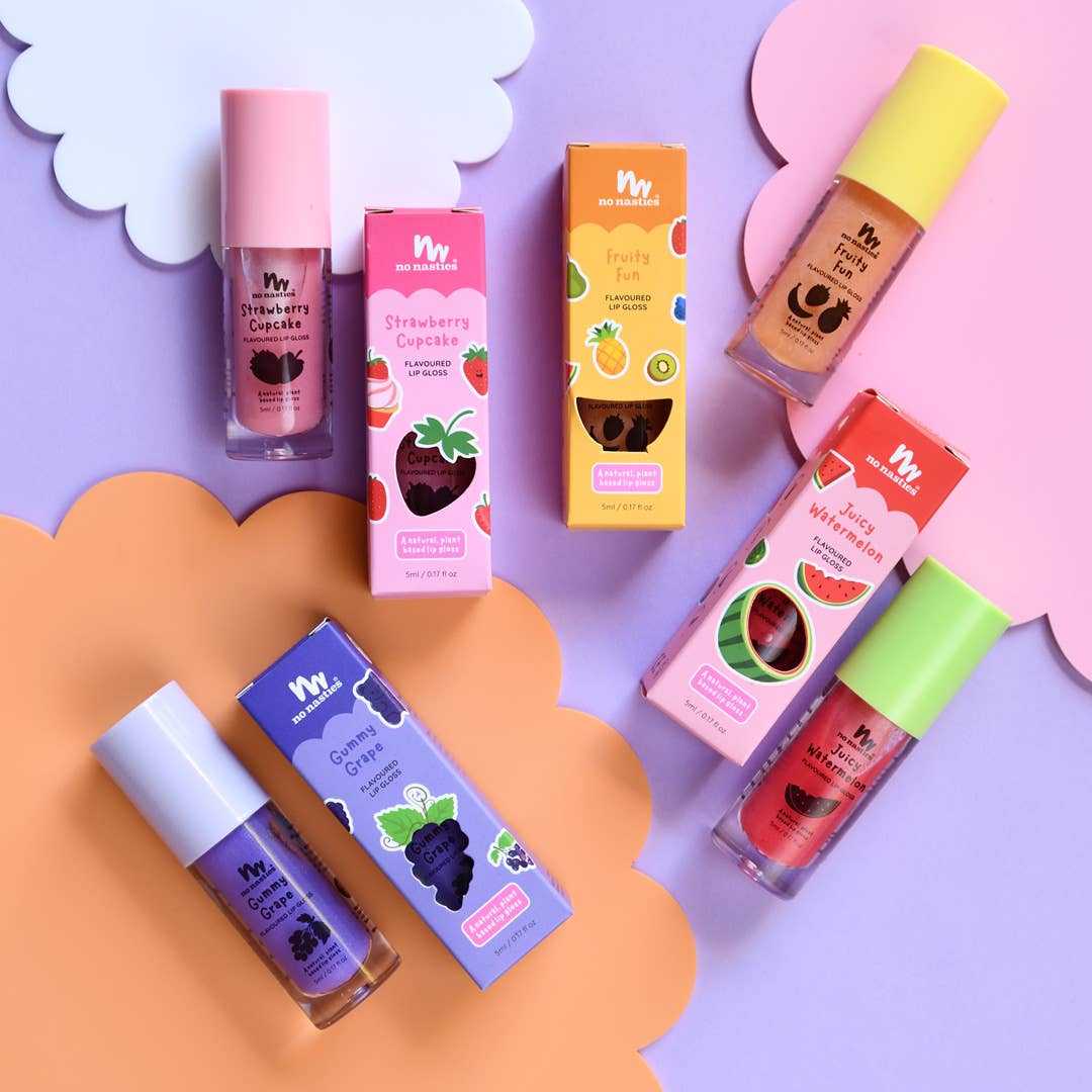 Natural Kids Lip Gloss Wands - Multiple Flavours available: Juicy Watermelon - Watermelon Coloured
