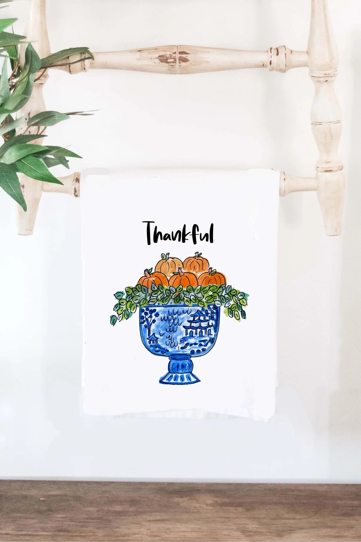 Fall Thankful Topiary Tea Towel - Bria Blair Creative