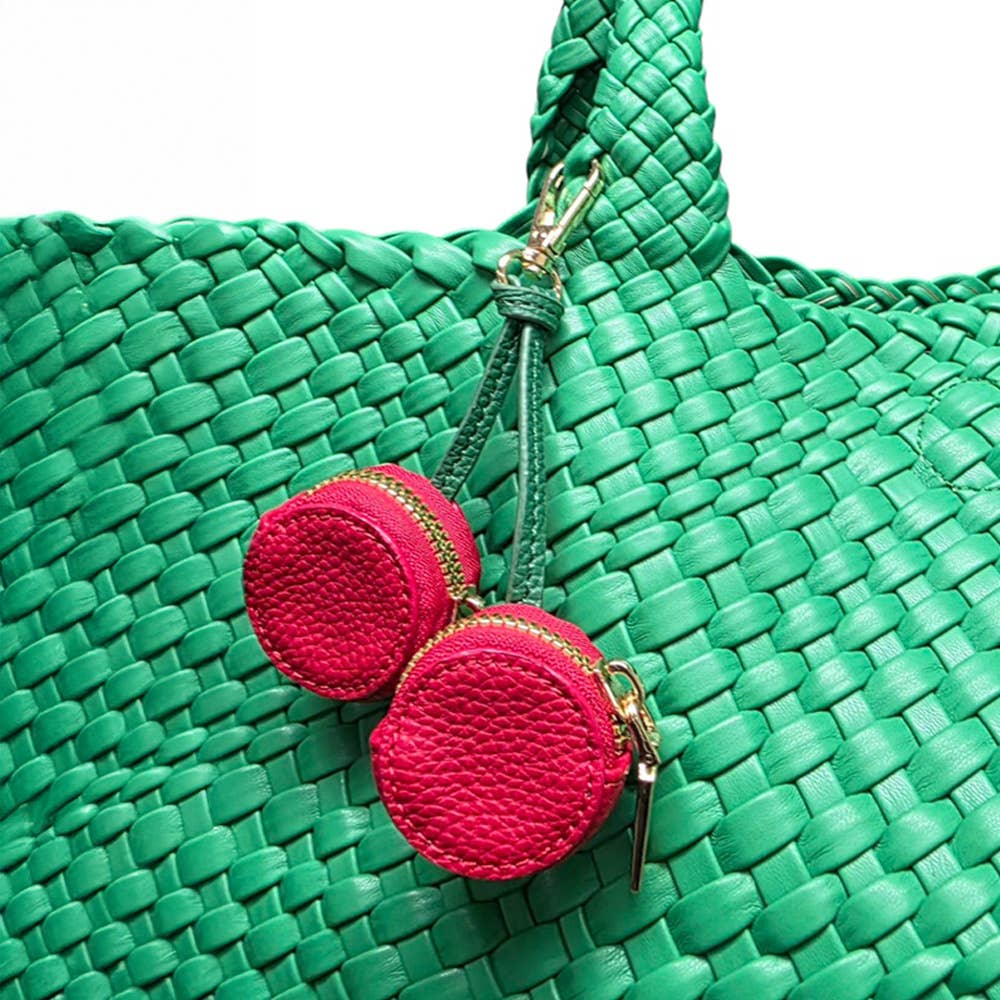 Faux Leather Cherry Keychain / Bag Charm / Coin Purse - Bria Blair Creative