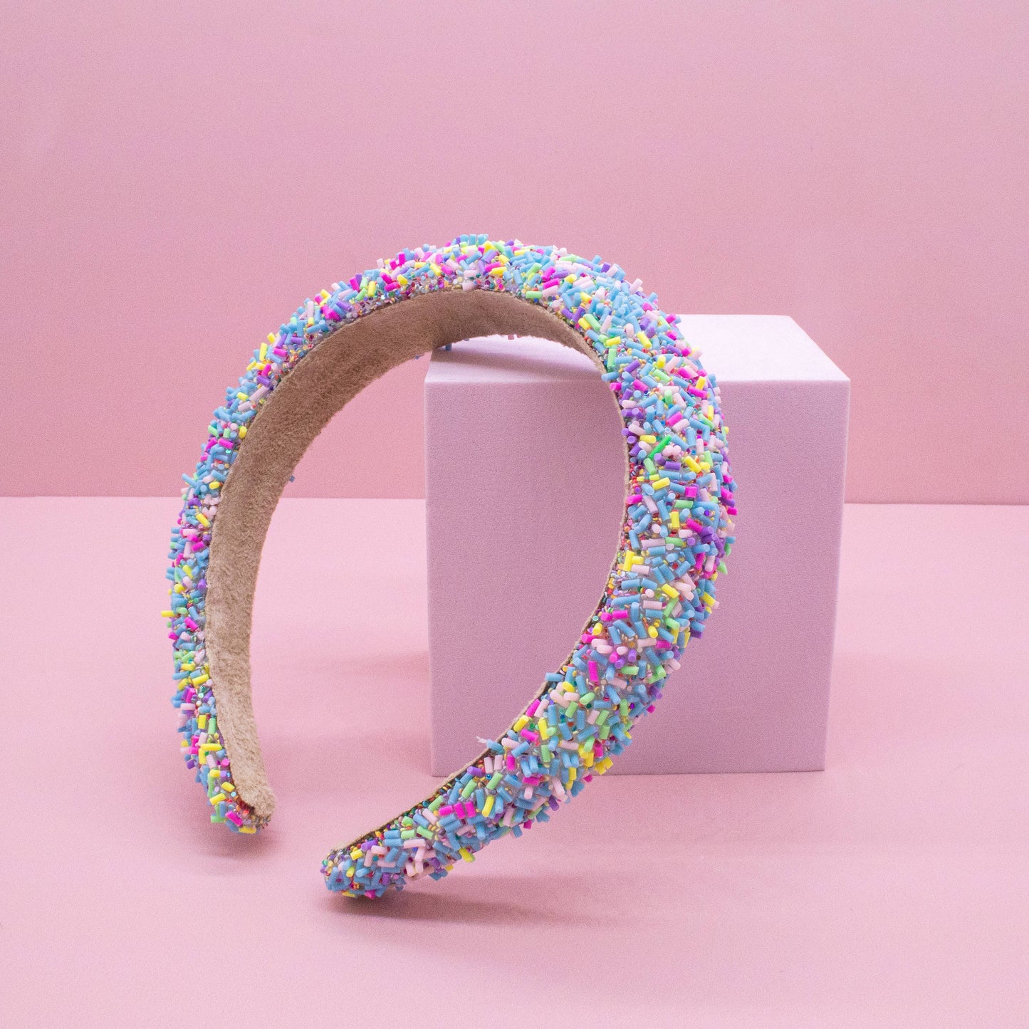 Padded Sprinkles Headband: Light Blue