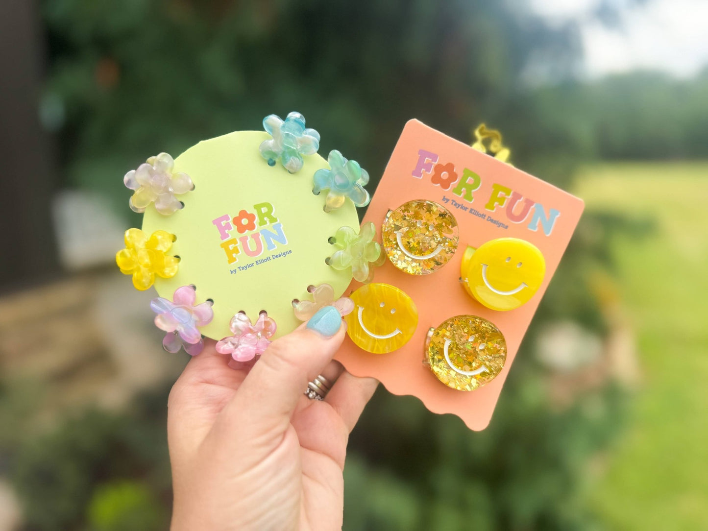 FOR FUN - Claw Hair Clip Set - Mini - Asst Smiley - 4 Pcs - Bria Blair Creative