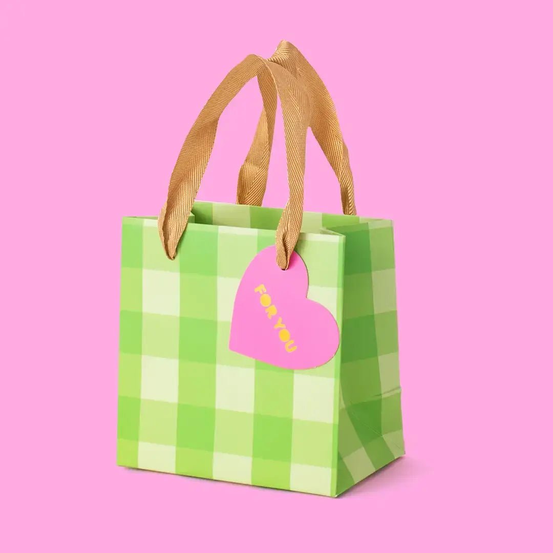 Gift Bags - Green Gingham - Assorted Sizes: Large - Bria Blair Creative