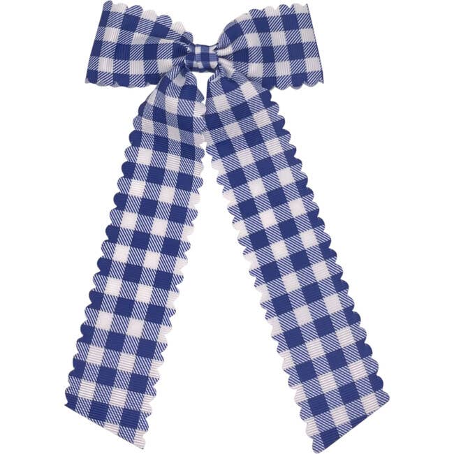 Gingham Long - tail bow: Navy / Medium - Bria Blair Creative