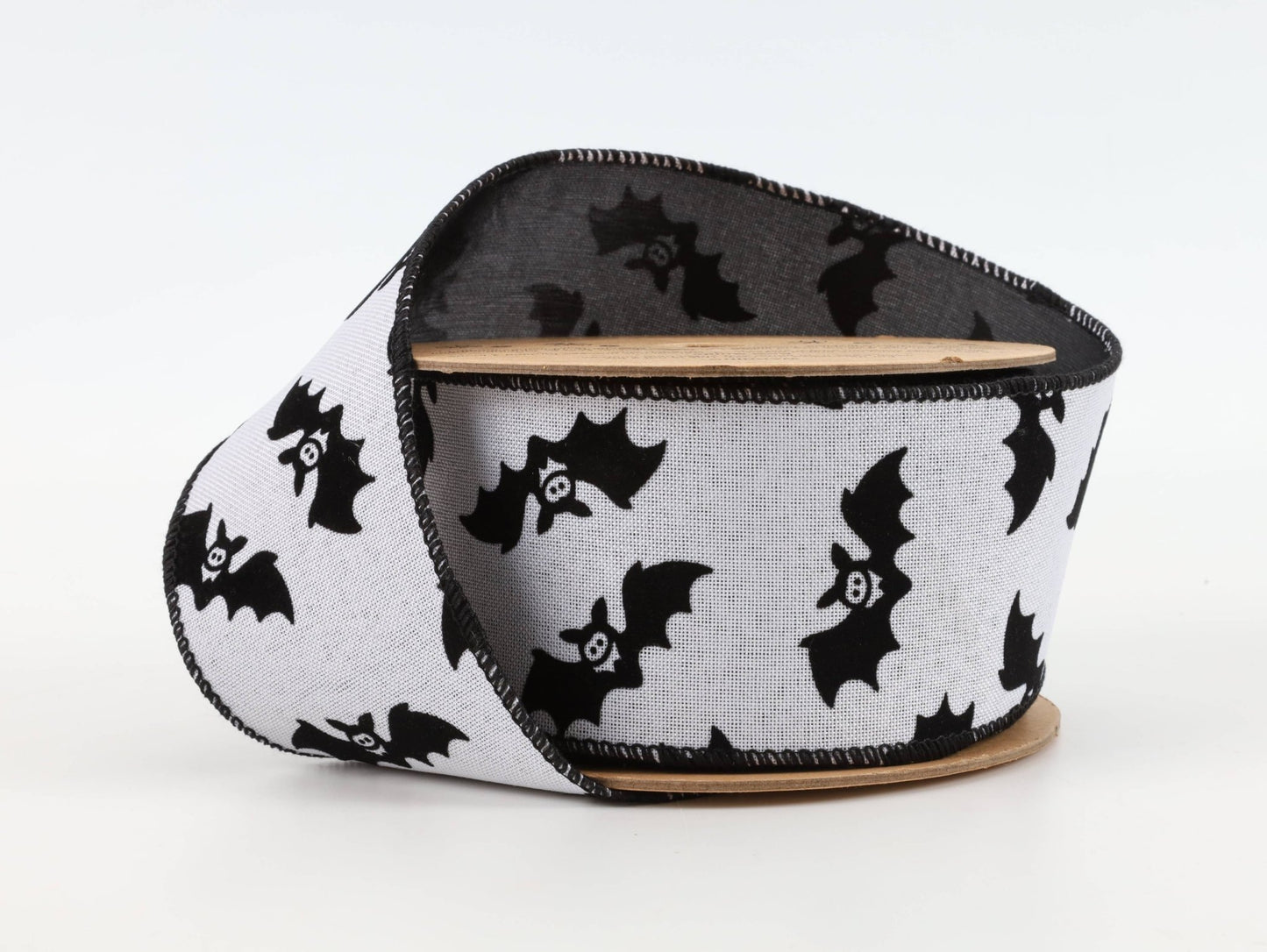 Glittered Bats Wired Ribbon with Black Backing 10yd - Bria Blair Creative