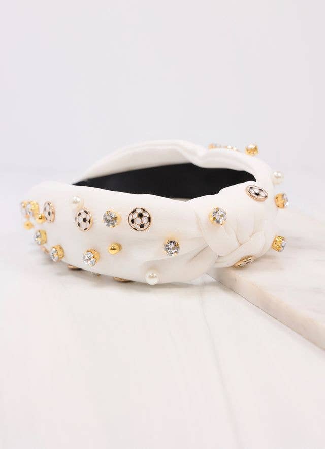 Goalkeeper Soccer Headband WHITE: Default - Bria Blair Creative
