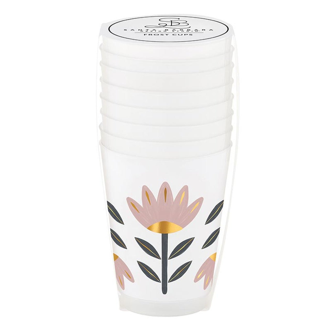 Gold Foil Frost Cups - Flowers - Set of 8 - Bria Blair Creative