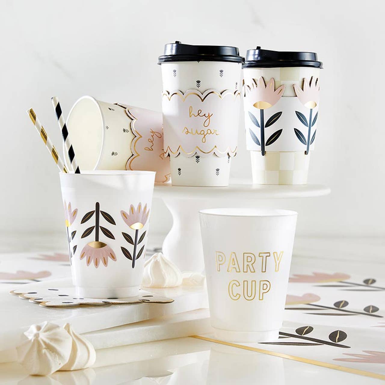 Gold Foil Frost Cups - Party Cup - Set of 8: Material - Bria Blair Creative