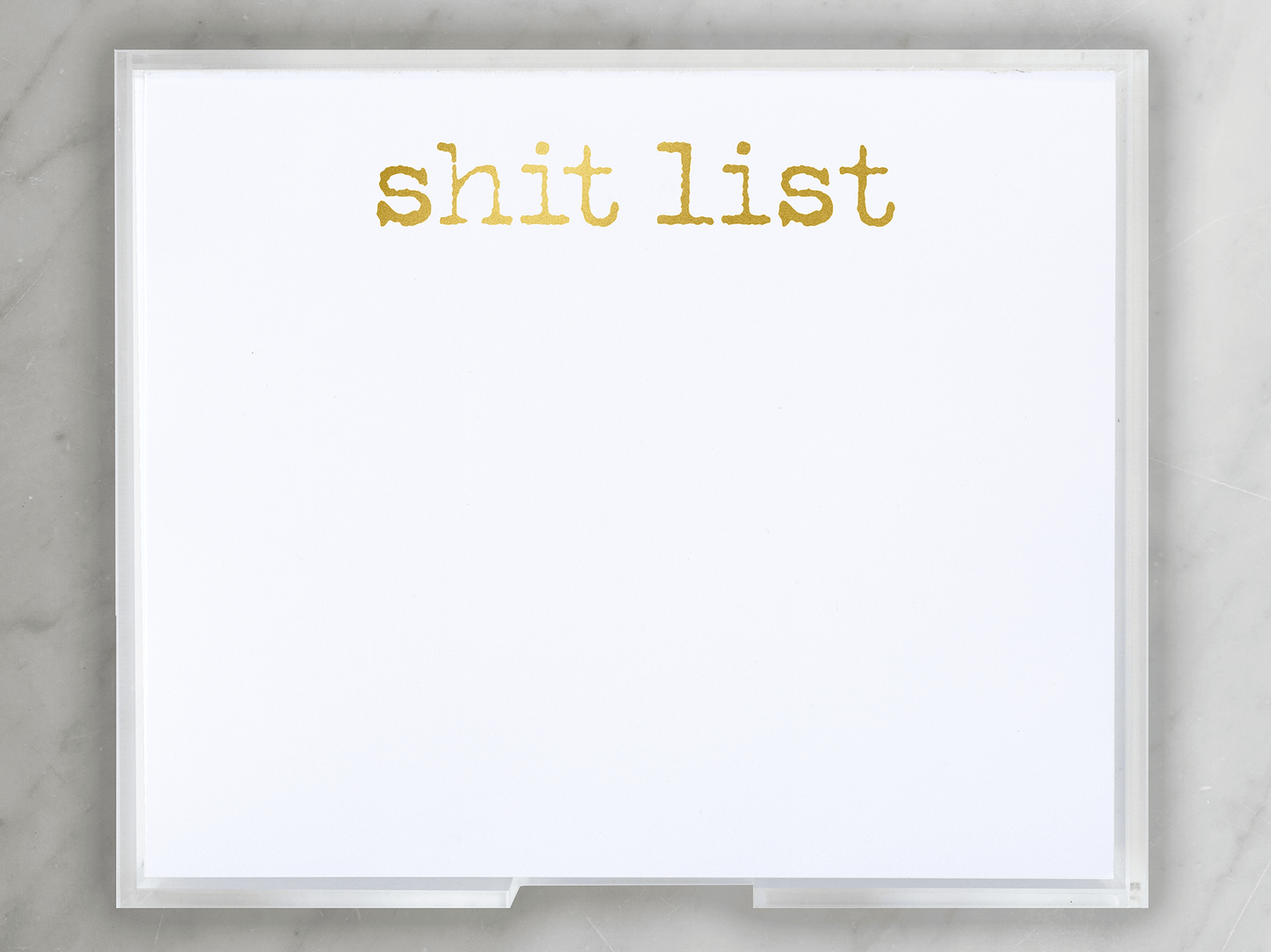 Gold Foil Luxe Shit List with Acrylic Tray - Bria Blair Creative