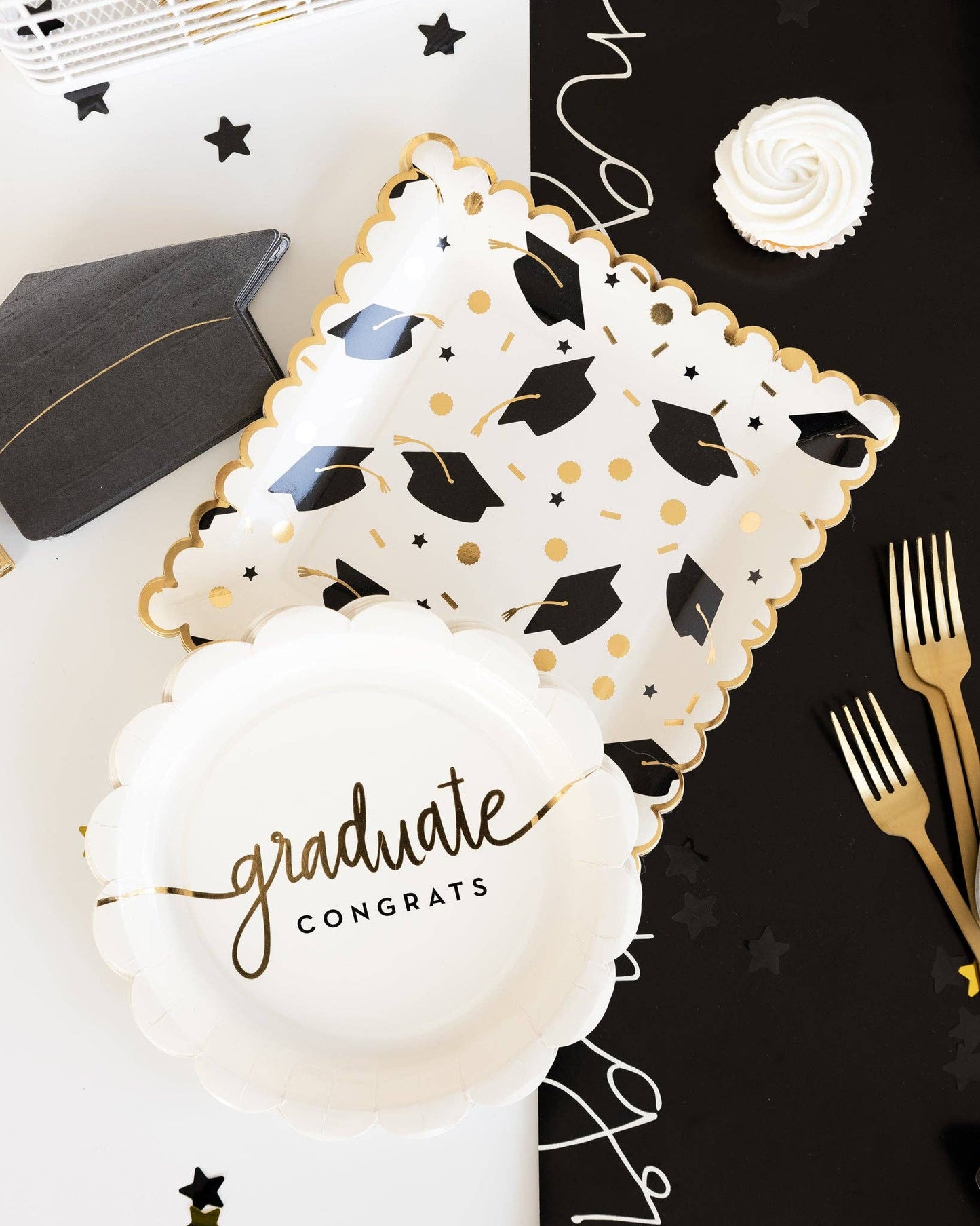 GRD1037 - Graduation Cap Shaped Paper Dinner Napkin - Bria Blair Creative