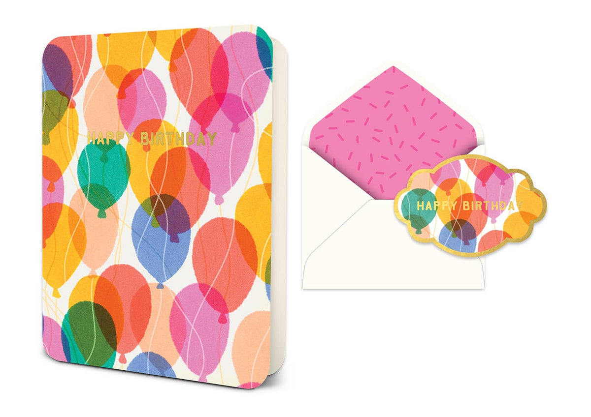 Happy Birthday Colorful Balloons Deluxe Greeting Card - Bria Blair Creative