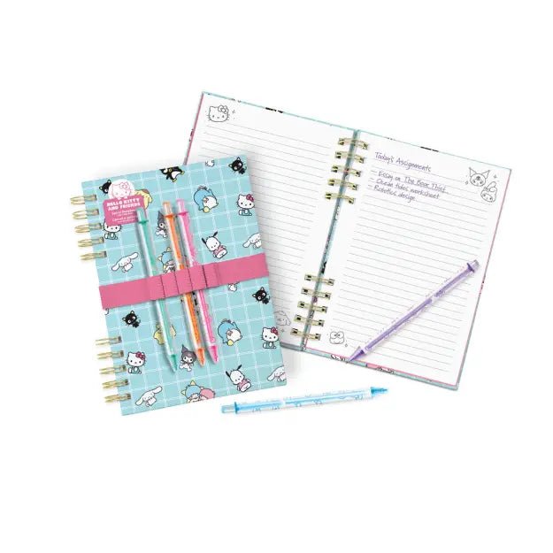 Hello Kitty and Friends Blue Grid Harper Notebook & Pen Set - Bria Blair Creative