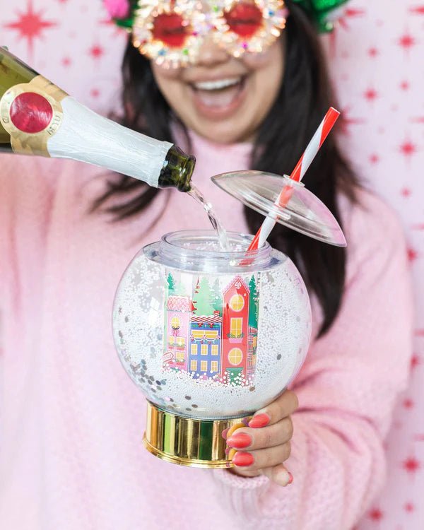 Holiday Village Snow Globe Novelty Sipper - Bria Blair Creative