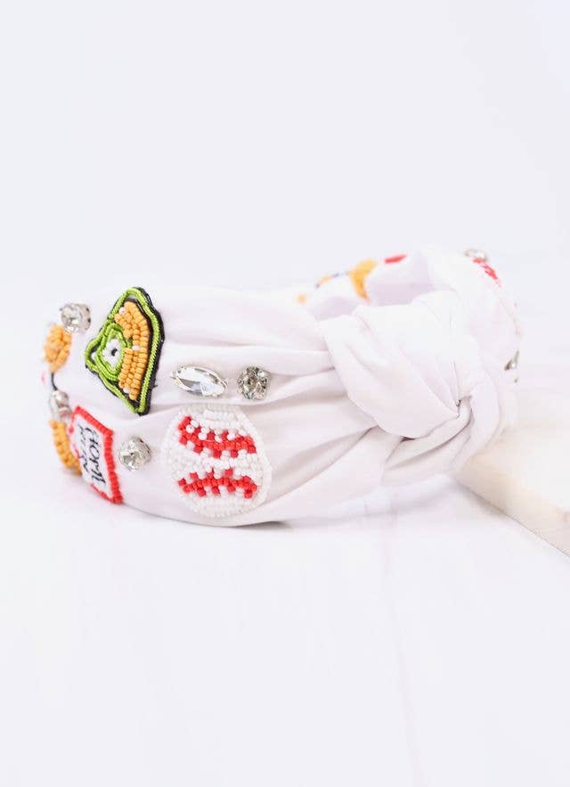 Home Run Baseball Headband WHITE - Bria Blair Creative