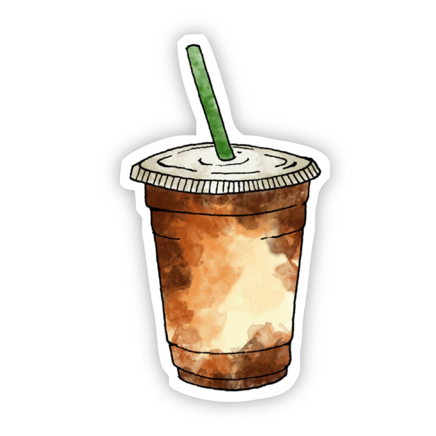 Iced Coffee Watercolor Sticker - Bria Blair Creative