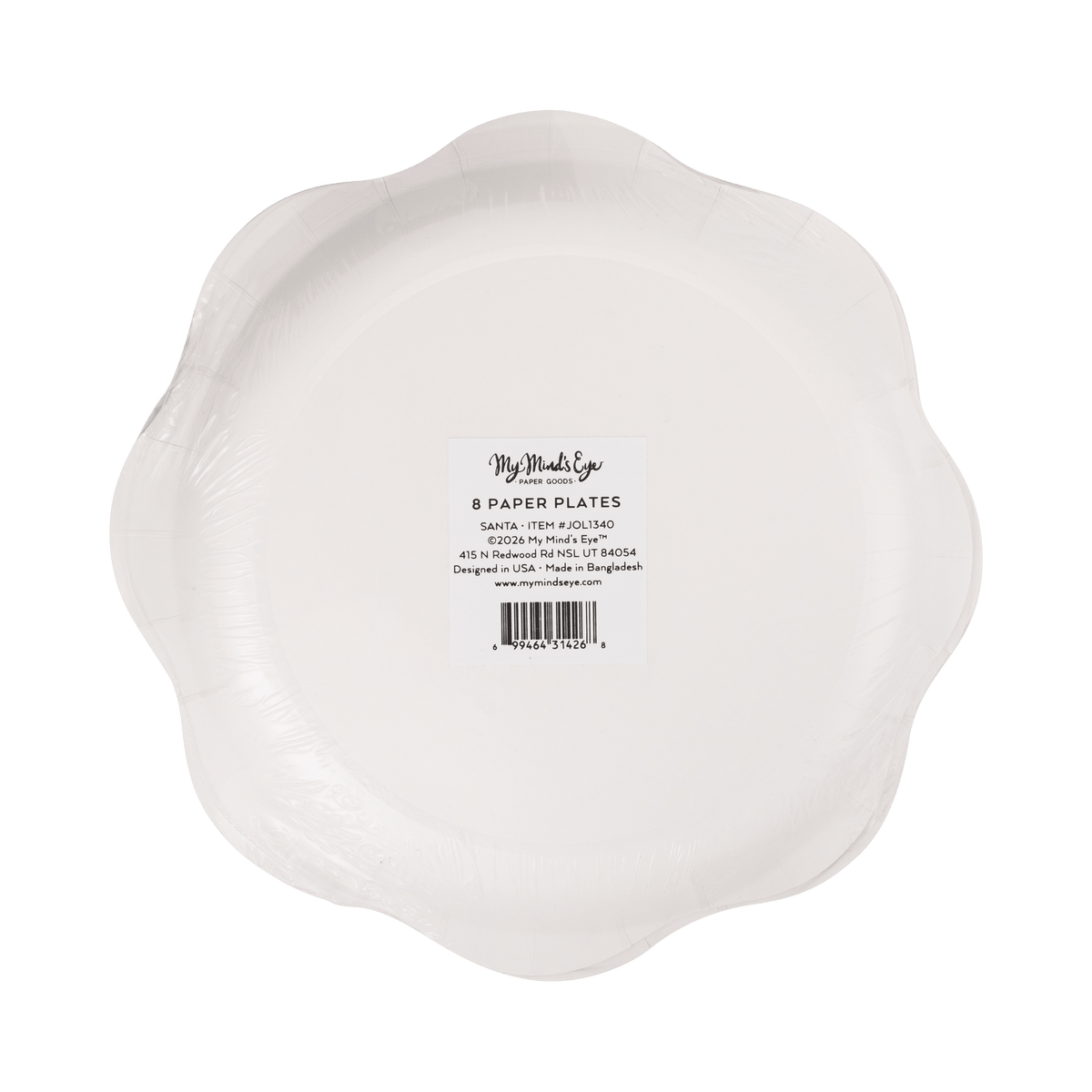 JOL1340 - Red Vintage Santa Merry Christmas 8" Salad Plates - Bria Blair Creative