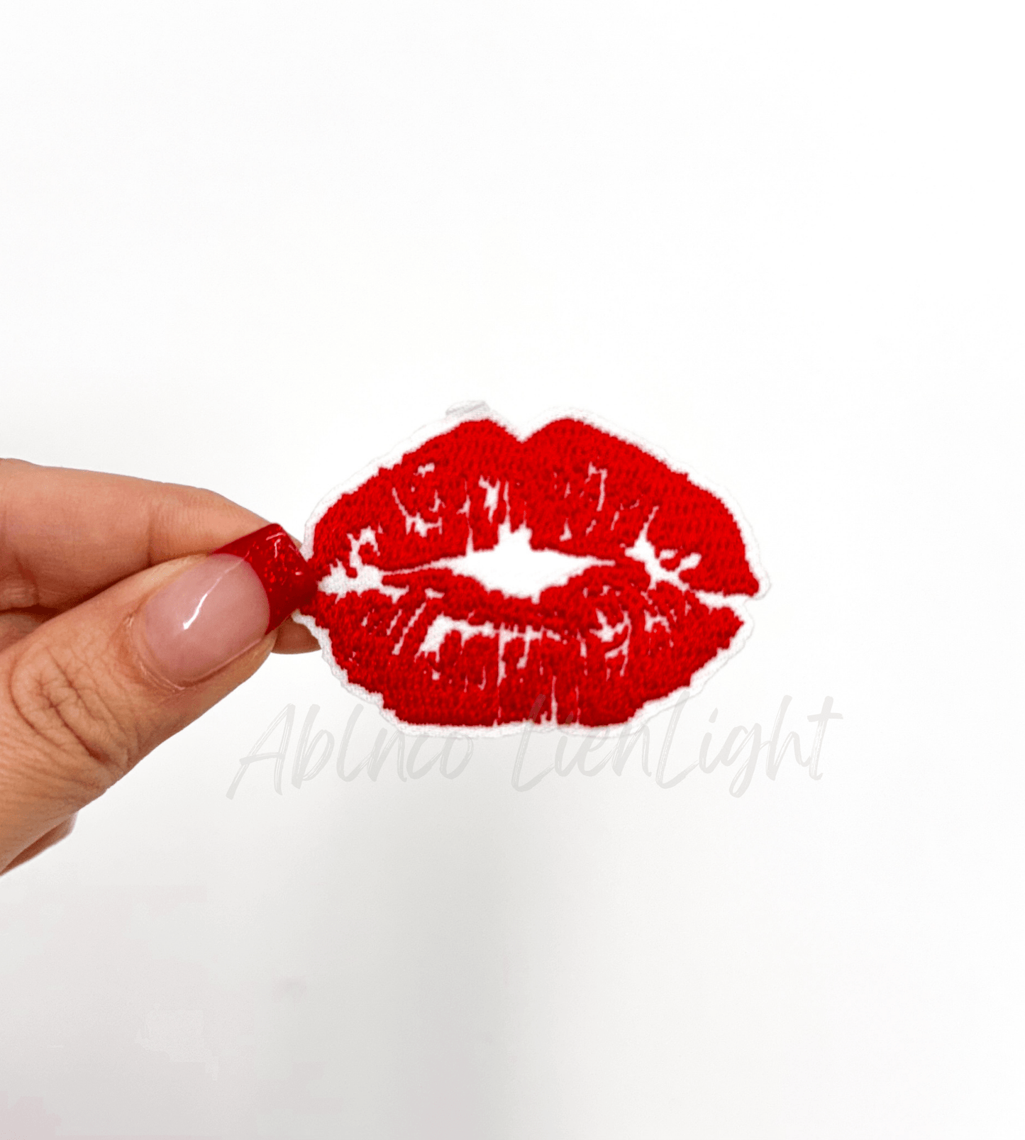 Kissing Lips Valentines Iron On Patch - Bria Blair Creative