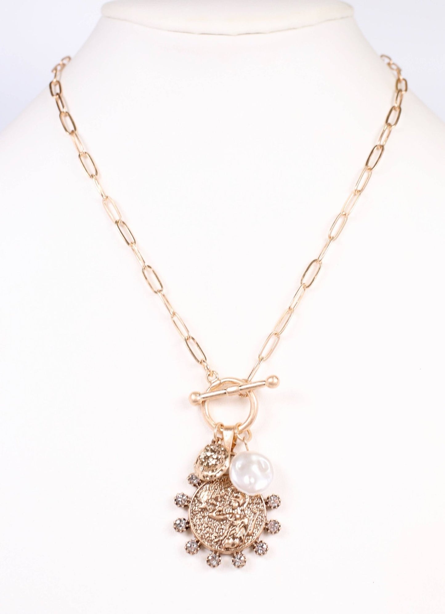 Kristanna Charm Toggle Necklace GOLD - Bria Blair Creative