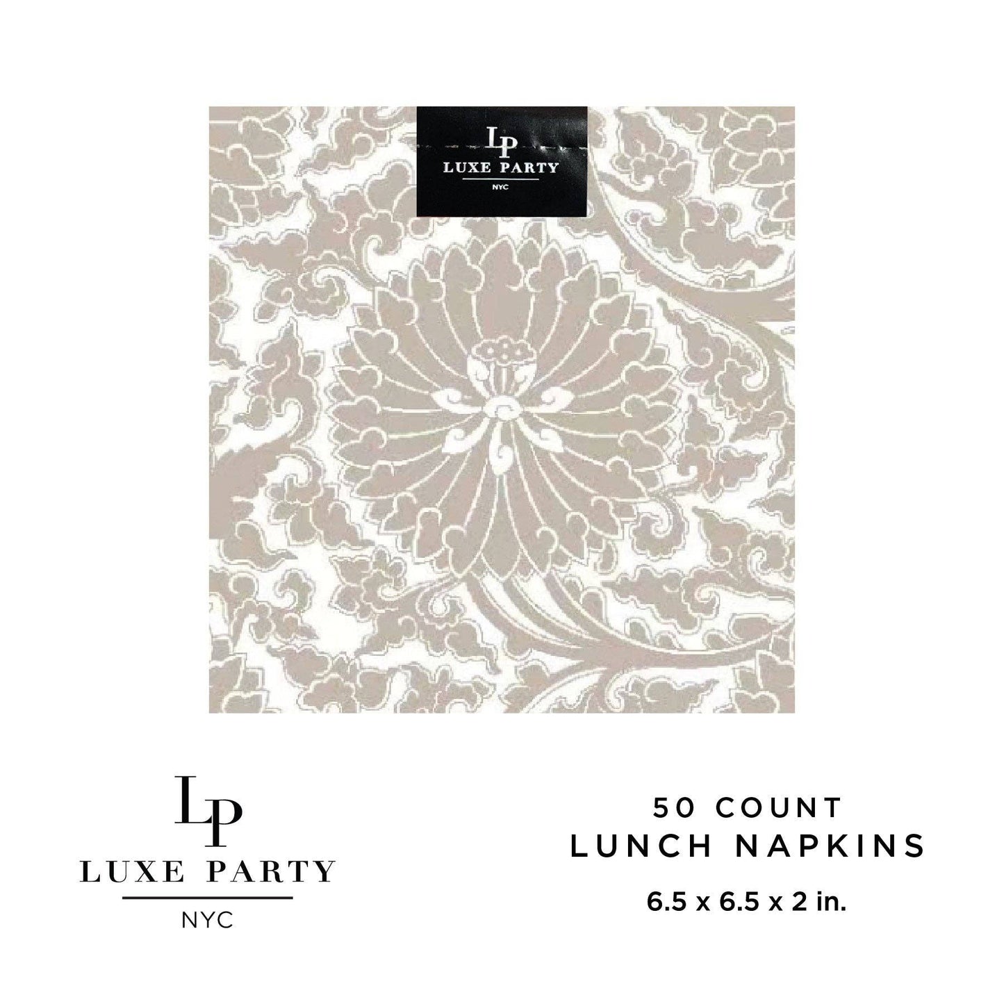 Linen Toile Natural Paper Lunch Napkins | 50 Napkins: 50 Lunch Napkins - 6.5" x 6.5" - Bria Blair Creative