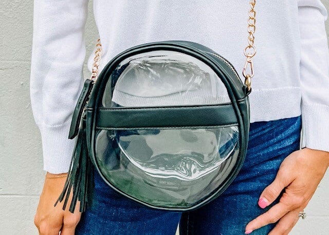 Madison Clear Crossbody Stadium Bag - Black - Bria Blair Creative