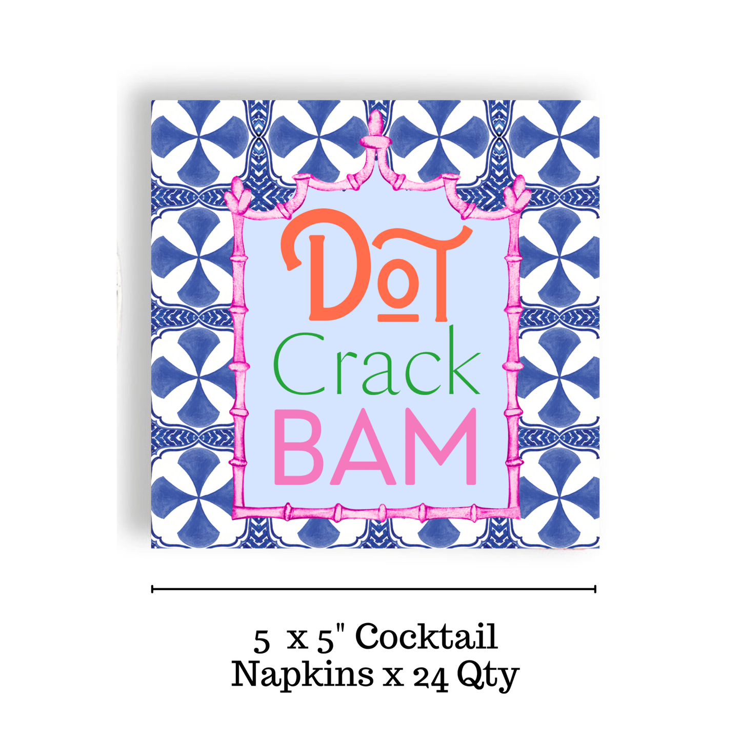 Mahjong Blue Tile 24ct Cocktail Napkin Separates (3 ply) - Bria Blair Creative