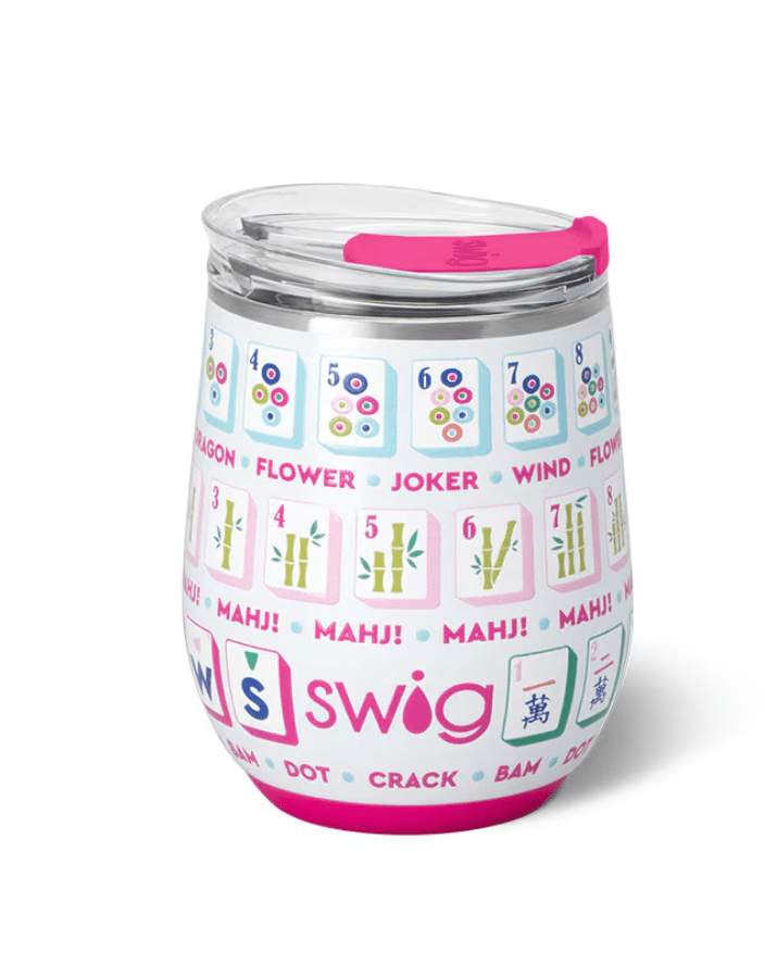 Mahjong Stemless Wine Cup 12oz - Bria Blair Creative