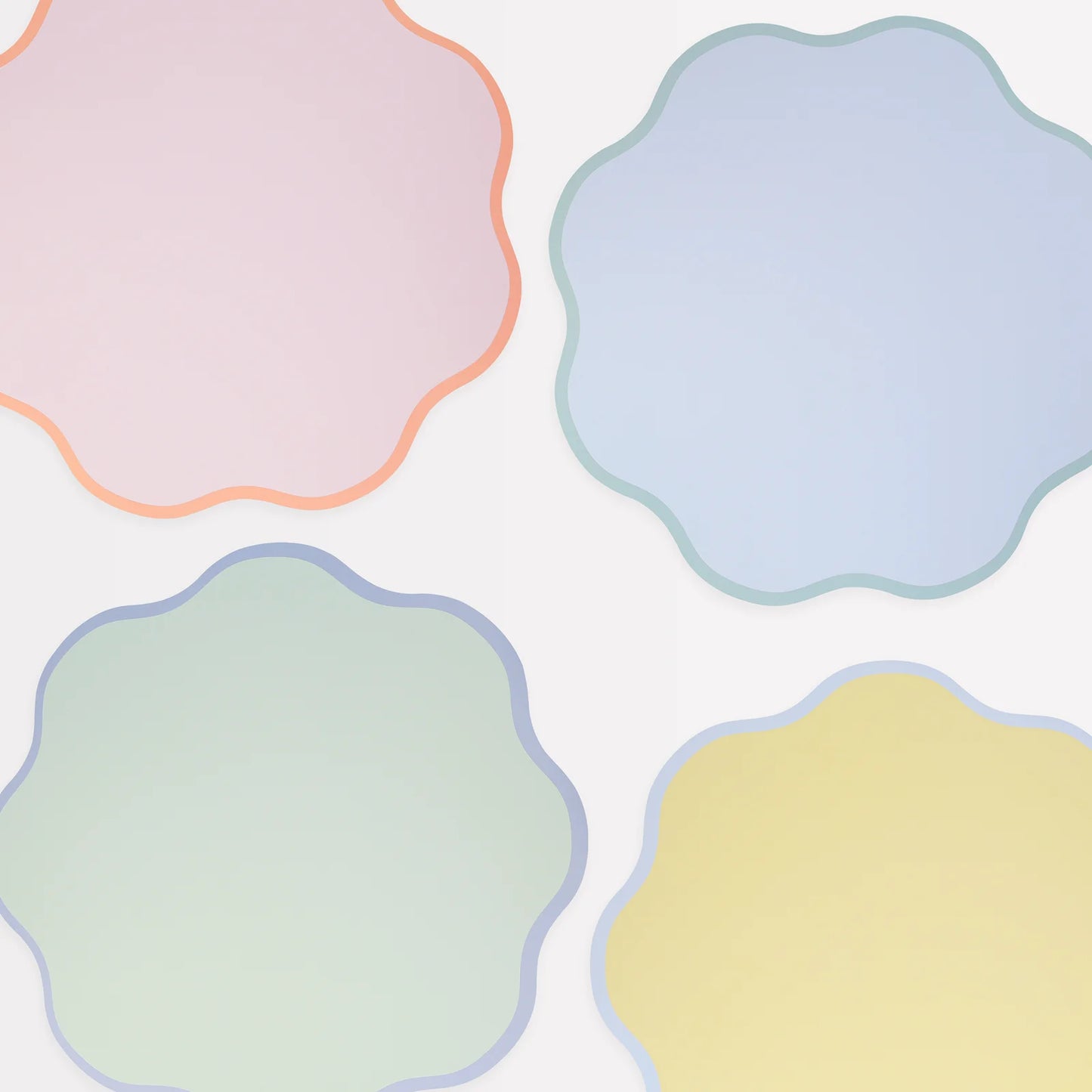 Wavy Round Placemats - 4 Assorted Designes - Set of 12
